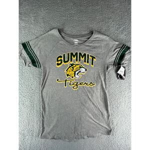 Summit High School Tigers NFHS Pel Athletic Shirt Womens Medium Gray V-Neck NWT